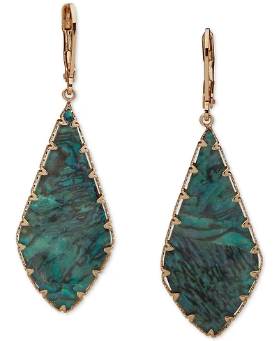 lonna & lilly Gold-Tone Flat Color Stone Drop Earrings