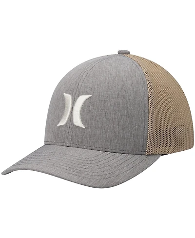 Men's Hurley Gray Icon Textures Logo Flex Hat