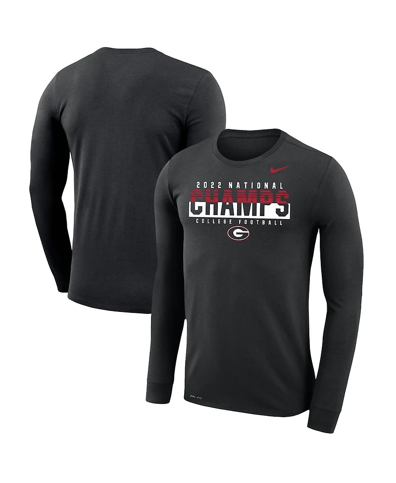 Men's Nike Black Georgia Bulldogs College Football Playoff 2022 National Champions Legend Performance Long Sleeve T-shirt