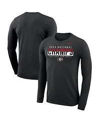 Men's Nike Black Georgia Bulldogs College Football Playoff 2022 National Champions Legend Performance Long Sleeve T-shirt