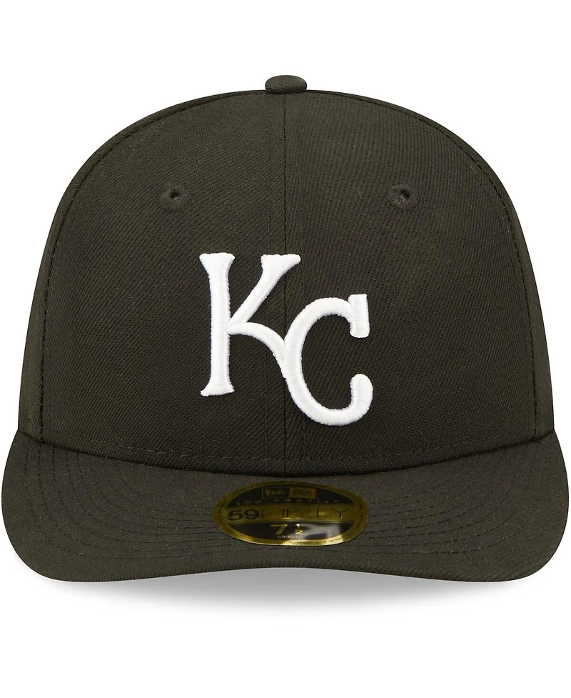 Men's New Era Kansas City Royals Black and White Low Profile 59FIFTY Fitted Hat