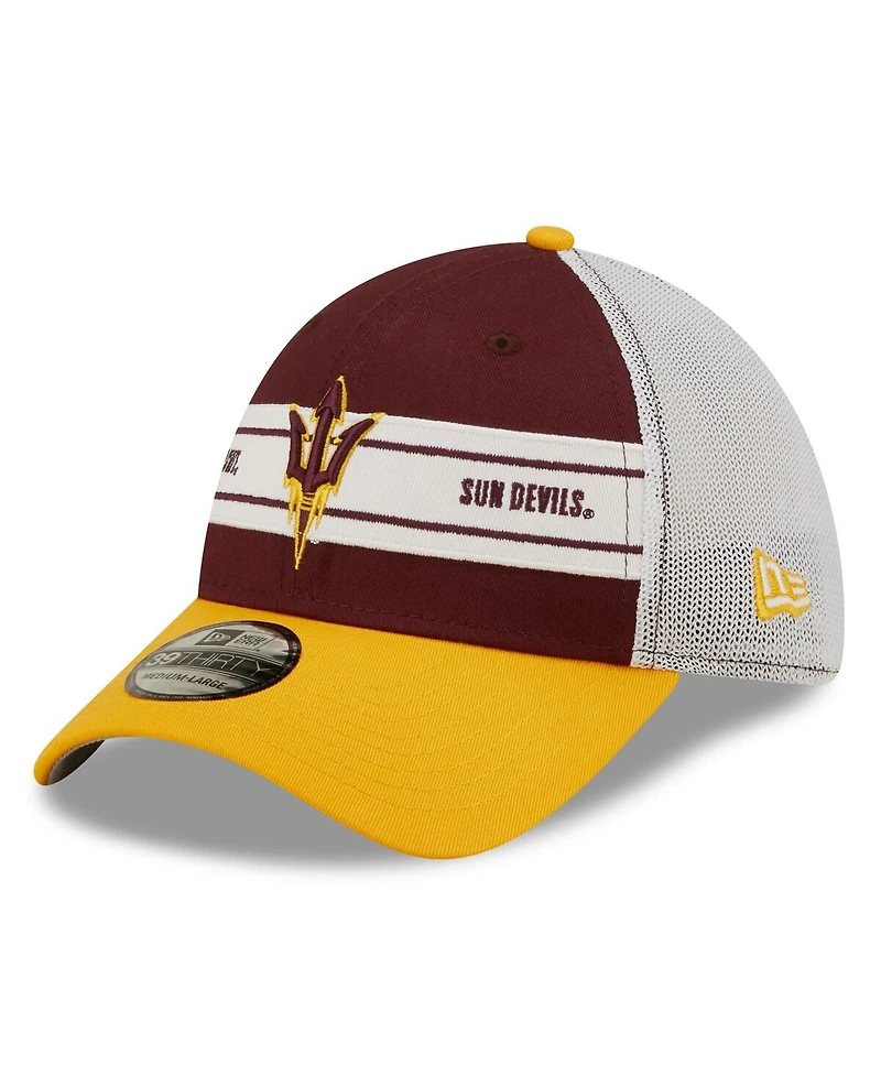 Men's New Era Maroon, Gold Arizona State Sun Devils Banded 39THIRTY Flex Hat