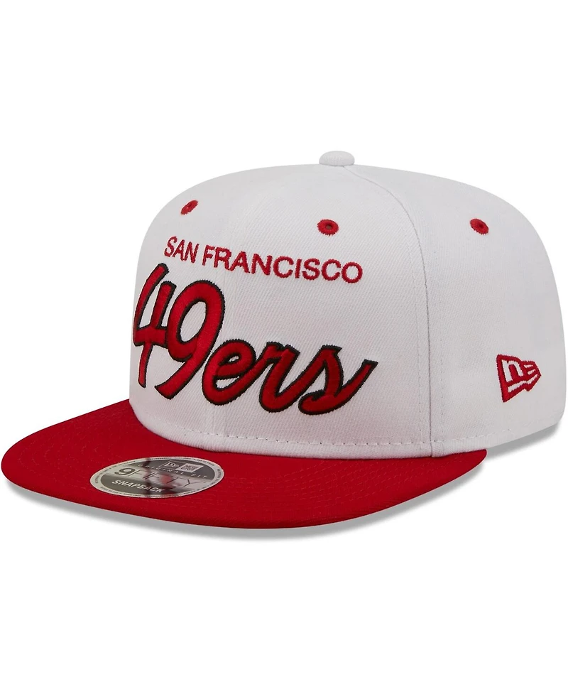 Men's New Era White, Scarlet San Francisco 49ers Sparky Original 9FIFTY Snapback Hat