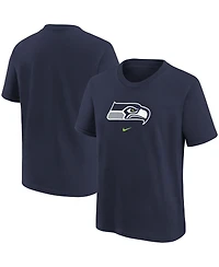 Big Boys Nike College Navy Seattle Seahawks Logo T-shirt