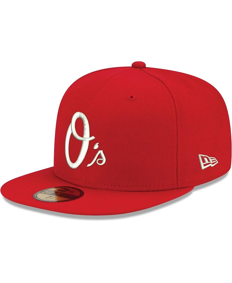 Men's New Era Red Baltimore Orioles White Logo 59FIFTY Fitted Hat