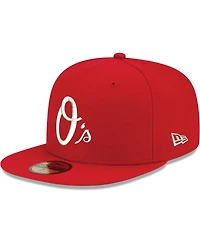 Men's New Era Red Baltimore Orioles White Logo 59FIFTY Fitted Hat