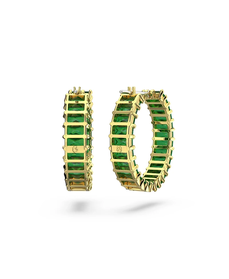 Swarovski Crystal Baguette Cut Matrix Hoop Earrings