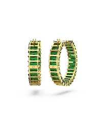 Swarovski Crystal Baguette Cut Matrix Hoop Earrings