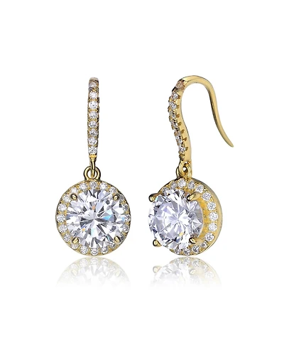Sterling Silver Cubic Zirconia Dangle Hook Earrings