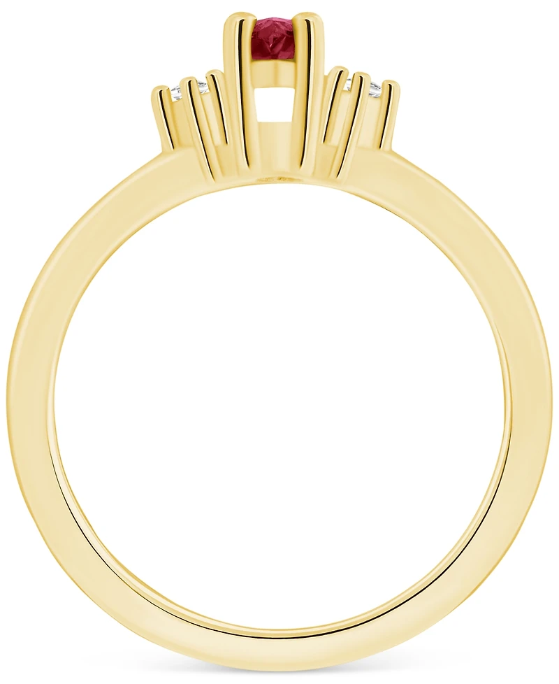 Ruby (1/2 ct. t.w.) & Diamond Accent Pear Ring 14k Gold