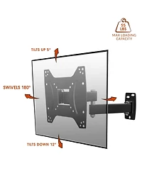 MegaMounts 17-42 Inch Full Motion, Tilt & Swivel Wall Mount
