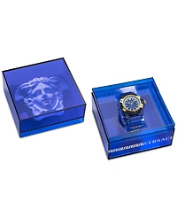 Versace Men's Swiss Icon Active Blue Silicone Strap Watch 42mm