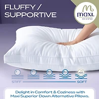 Maxi Cotton Microfiber Fill Breathable Pillow – White (1 Pack)