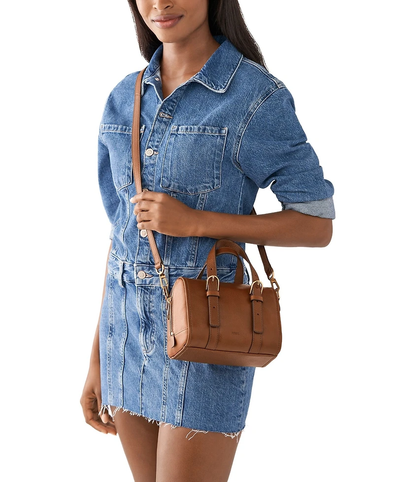 Fossil Carlie Mini Leather Satchel Bag