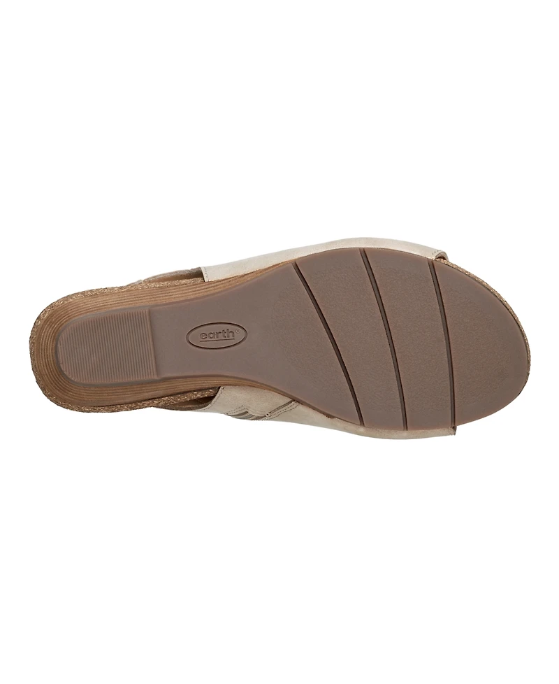 Earth Women's Hana Round Toe Laser Cut Dress Sandals