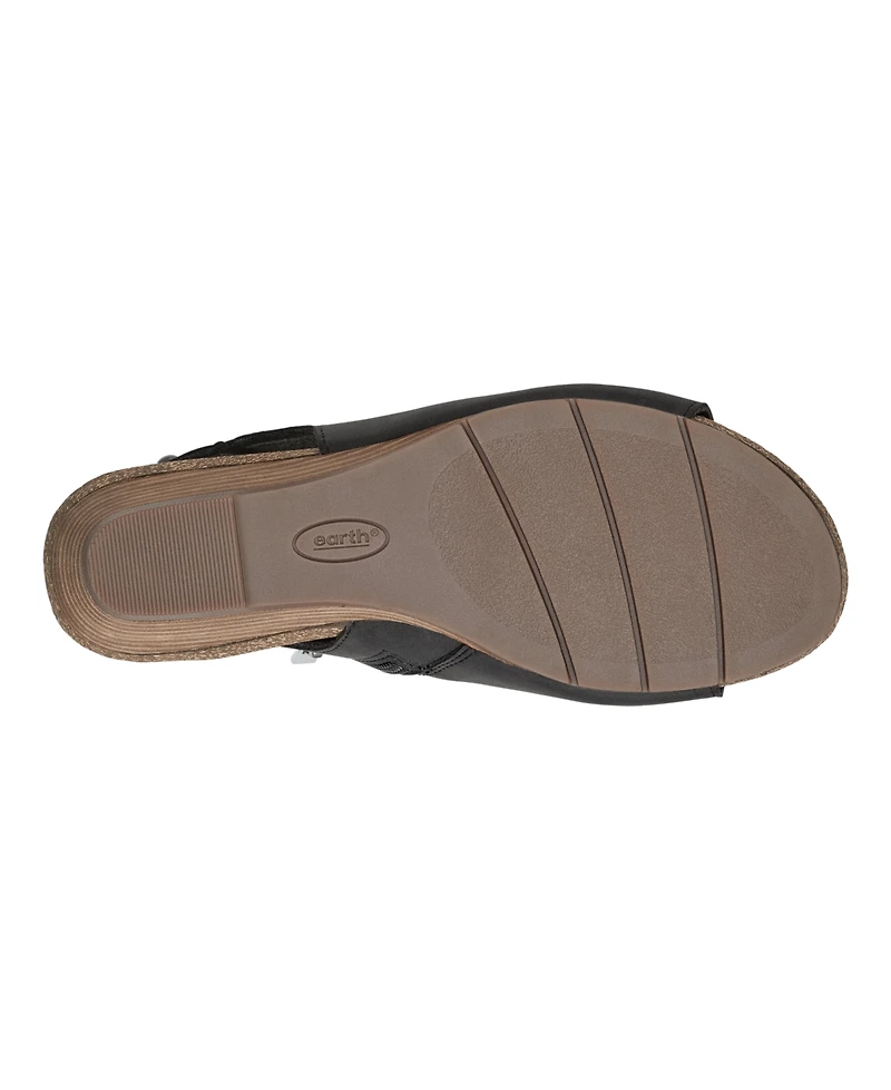 Earth Women's Hana Round Toe Laser Cut Dress Sandals
