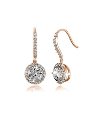 Sterling Silver Cubic Zirconia Dangle Hook Earrings