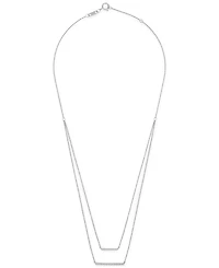 Wrapped Diamond Double Bar Layered Necklace (1/6 ct. t.w.) 10k White or Yellow Gold, 17" + 1" extender, Created for Macy's