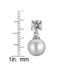 Sterling Silver Cubic Zirconia Pearl Drop Earrings