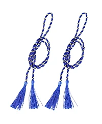 Sunnydaze Decor Indoor and Outdoor Rope Curtain Tiebacks - Blue - Set of 2