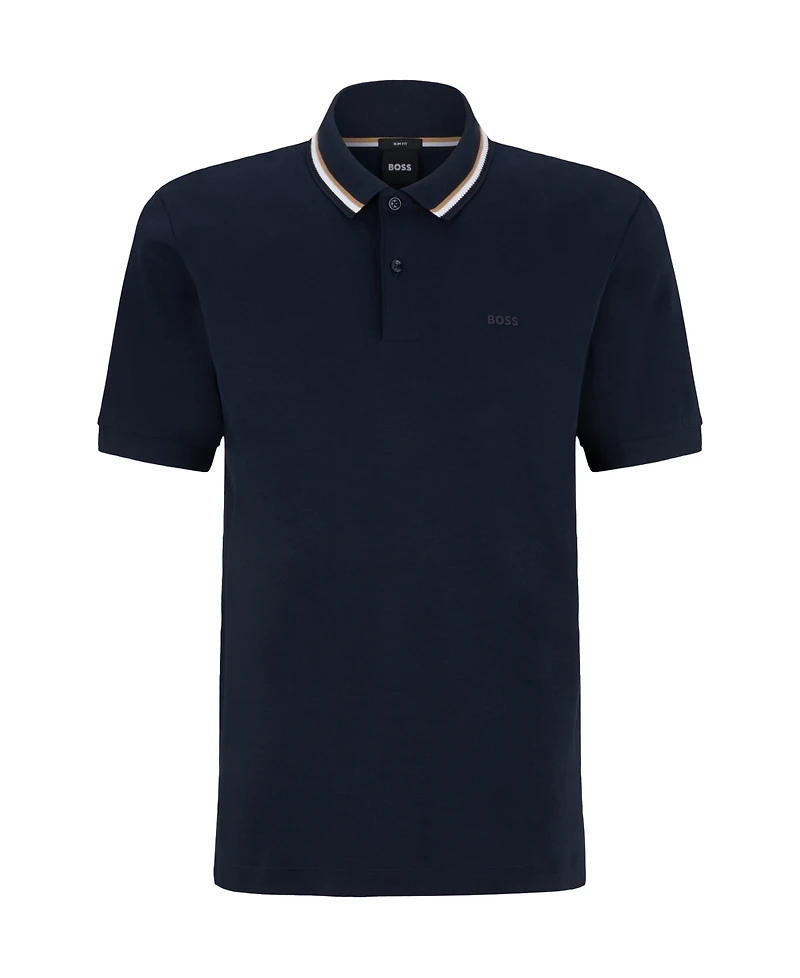 Boss by Hugo Men's Slim-Fit Striped Collar Polo