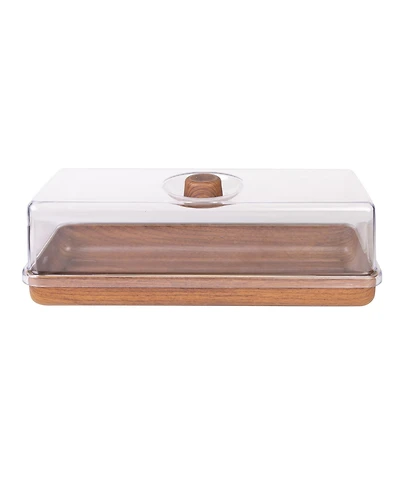 Luxe Party Mahogany Collection Bread and Cake Tray with Cover