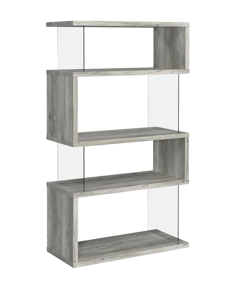 Coaster Home Furnishings 63" Glass 4-Shelf Bookcase with Glass Panels