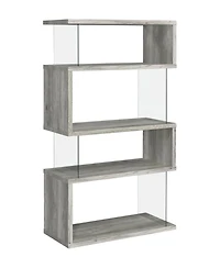 Coaster Home Furnishings 63" Glass 4-Shelf Bookcase with Glass Panels