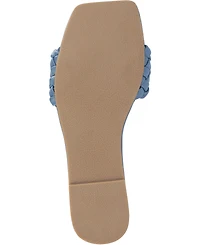 Journee Collection Women's Sawyerr Braided Single Band Flat Sandals