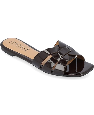 Journee Collection Women's Arrina Slip On Flat Sandals