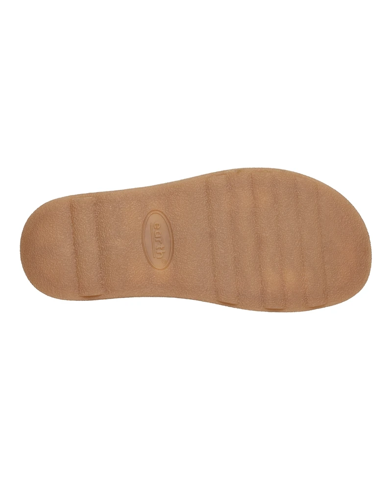 Earth Women's Leah Round Toe Strappy Casual Flat Sandals