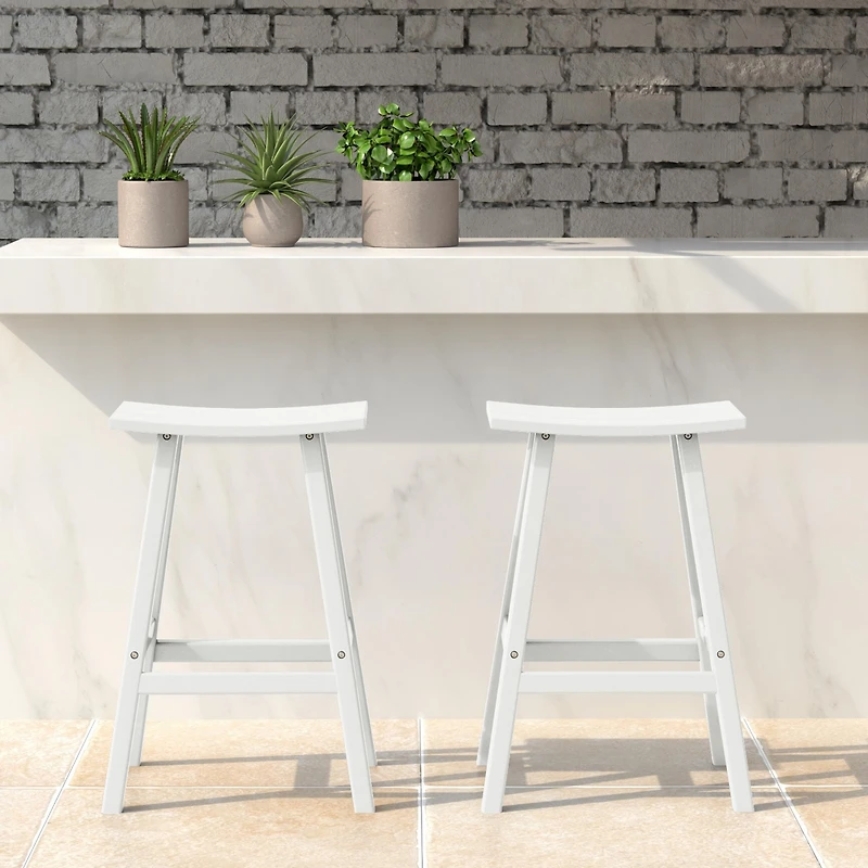 Outdoor Patio Adirondack Counter Height Stool Chair Set of 2