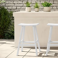 Outdoor Patio Adirondack Bar Height Stool Saddle Seat Chair