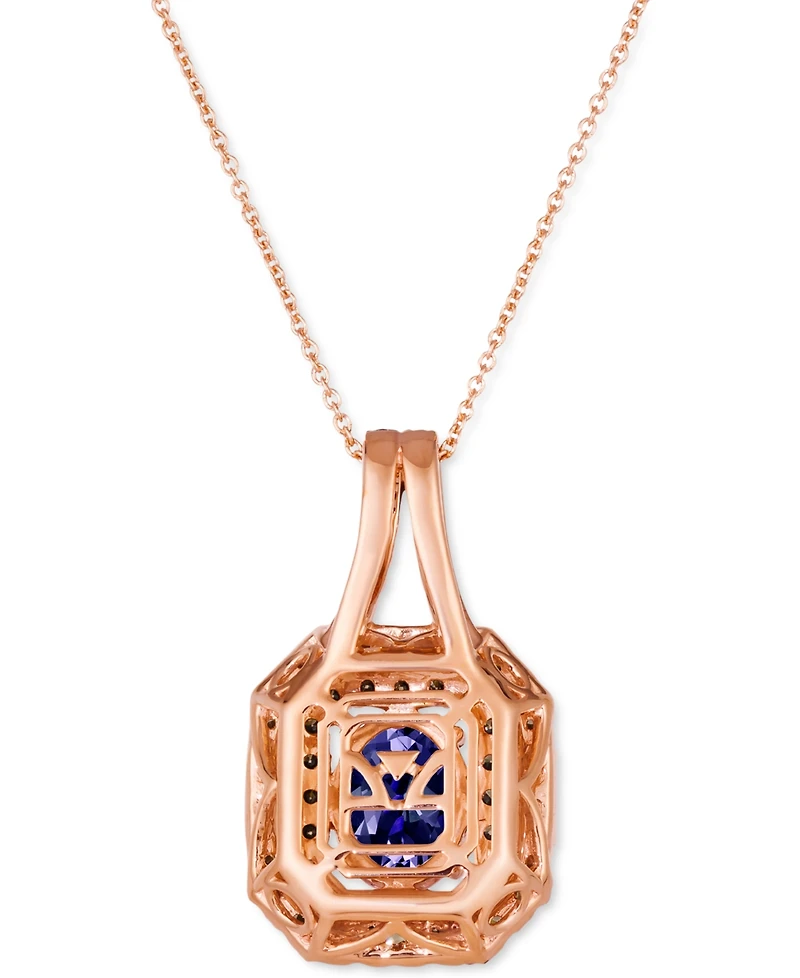 Le Vian Blueberry Tanzanite (1-3/4 ct. t.w.) & Diamond (1-1/10 ct. t.w.) Pendant Necklace in 14k Rose Gold, 18" + 2" extender