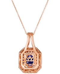 Le Vian Blueberry Tanzanite (1-3/4 ct. t.w.) & Diamond (1-1/10 ct. t.w.) Pendant Necklace in 14k Rose Gold, 18" + 2" extender