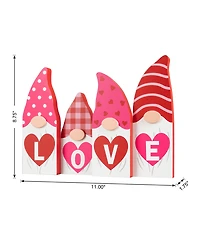 Glitzhome 11" L Valentine's Love Wooden Gnome Table Decor