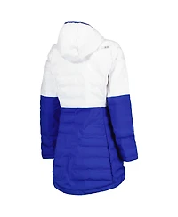 Women's Msx by Michael Strahan White, Royal Los Angeles Rams Willow Quilted Hoodie Full-Zip Jacket