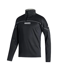 Men's adidas Black Texas A&M Aggies Aeroready Knit Quarter-Snap Jacket
