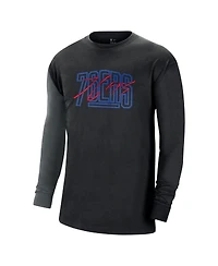 Men's Nike Black Philadelphia 76ers Courtside Versus Flight MAX90 Long Sleeve T-shirt