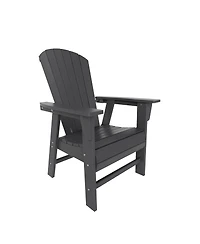 WestinTrends 5 Piece Outdoor Patio Dining Square Table and Shell Back Armchair Set