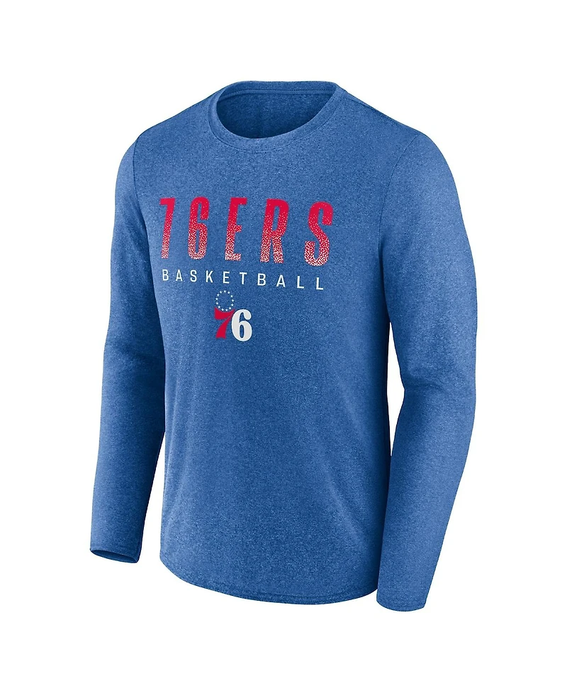 Men's Fanatics Heathered Royal Philadelphia 76ers Where Legends Play Iconic Practice Long Sleeve T-shirt