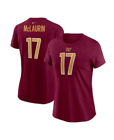 Women's Nike Terry McLaurin Burgundy Washington Commanders Player Name and Number T-shirt
