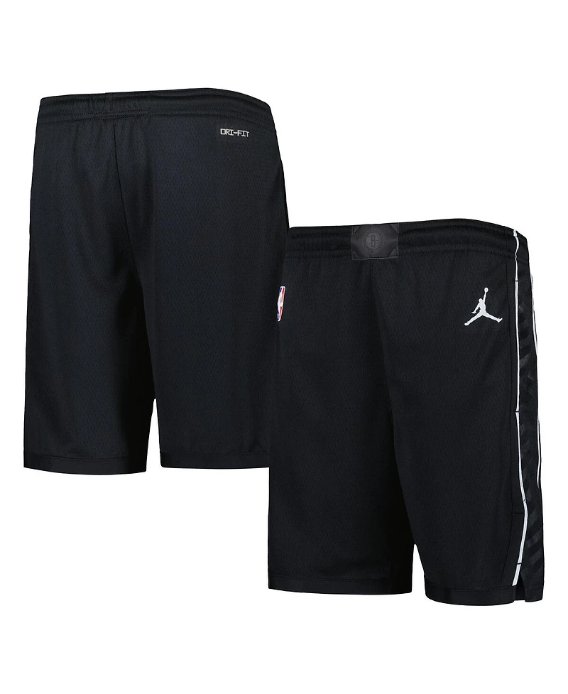 Big Boys and Girls Jordan Black Brooklyn Nets Statement Edition Swingman Performance Shorts