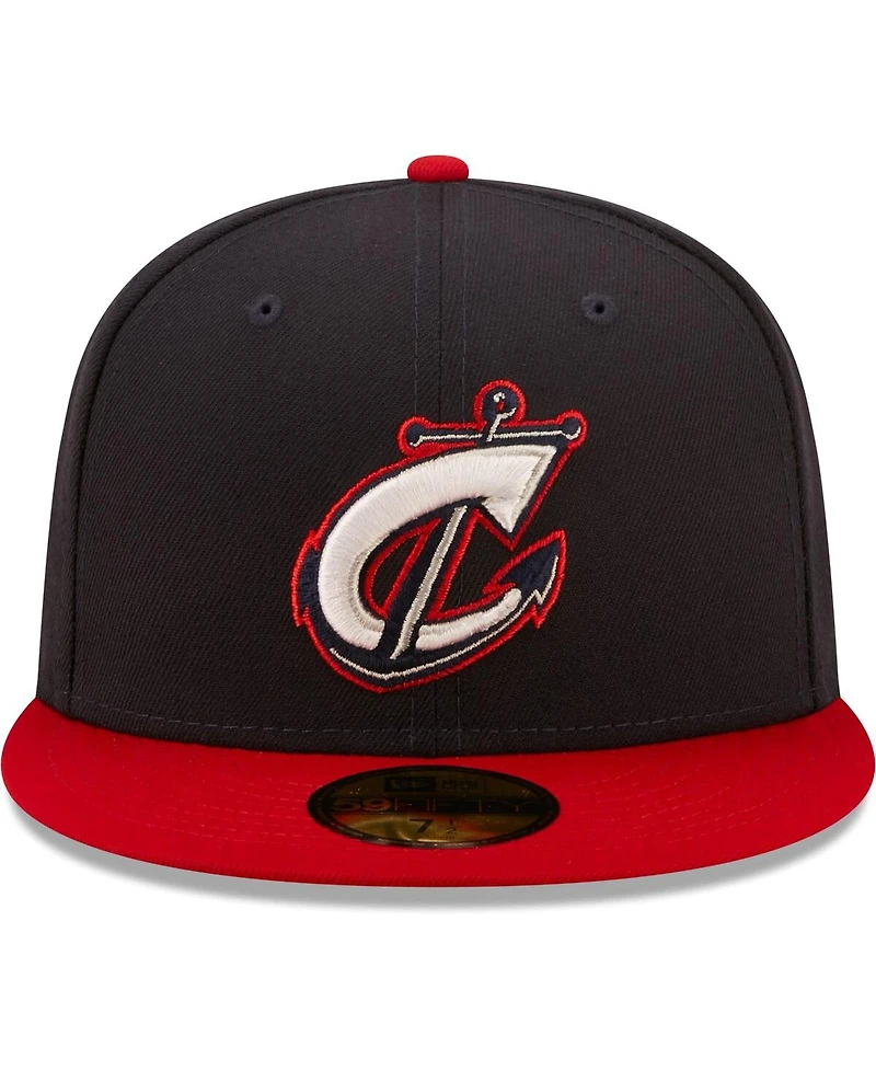 Men's New Era Navy Columbus Clippers Authentic Collection 59FIFTY Fitted Hat