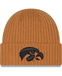 Men's New Era Light Brown Iowa Hawkeyes Core Classic Cuffed Knit Hat
