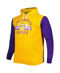 Men's Fanatics Gold, Purple Los Angeles Lakers Big and Tall Bold Attack Pullover Hoodie