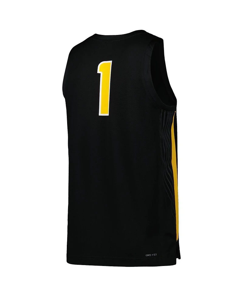 Men's Nike #1 Black Appalachian State Mountaineers Replica Basketball Jersey