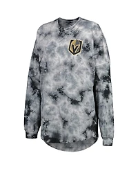 Women's Fanatics Black Vegas Golden Knights Crystal-Dye Long Sleeve T-shirt