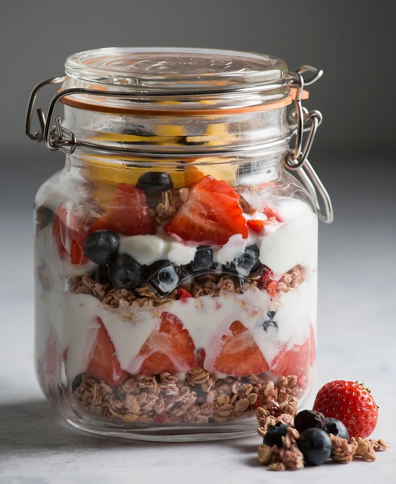 Kilner Square Clip Top Jar 34 oz, Set of 6