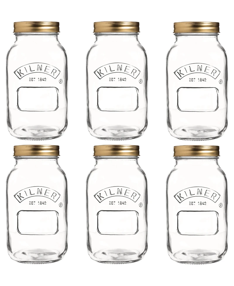 Kilner Canning Jar 34 oz, Set of 6